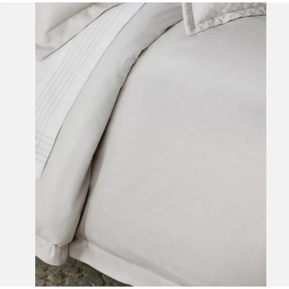 Ralph Lauren Duvet Cover Full Queen Organic Cotton Lovan Jacquard Platinum Grey